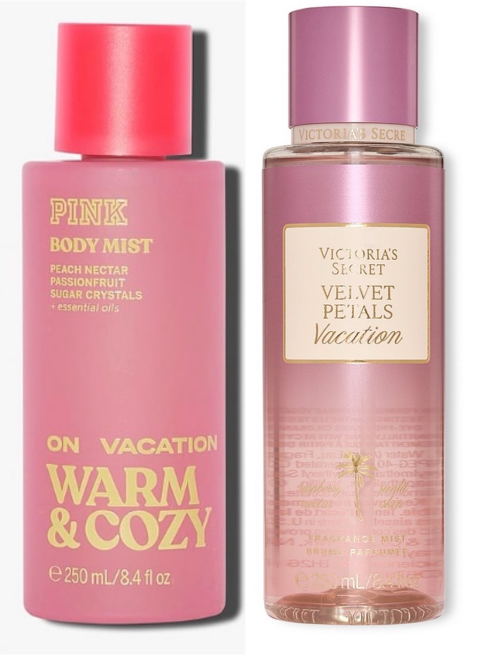 PINK ON VACATION Warm & Cozy + Victoria’s Secret Velvet Petals Vacation - 8.4